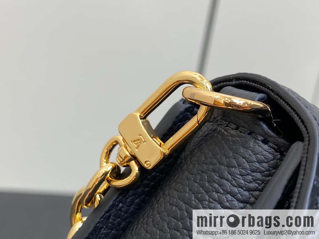 [Premium‑quality] M82637 black full leather embossed chain bag series Wallet On Chain Metis chain strap handbag M82836 82637