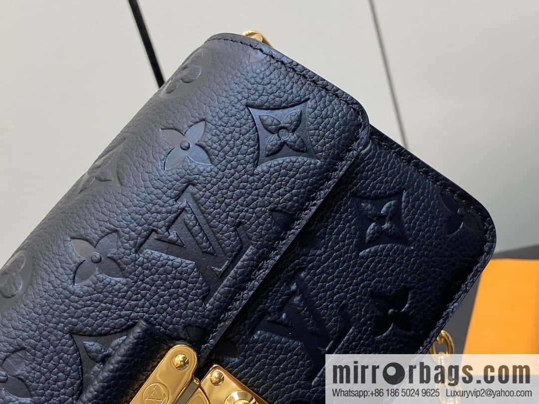 [Premium‑quality] M82637 black full leather embossed chain bag series Wallet On Chain Metis chain strap handbag M82836 82637
