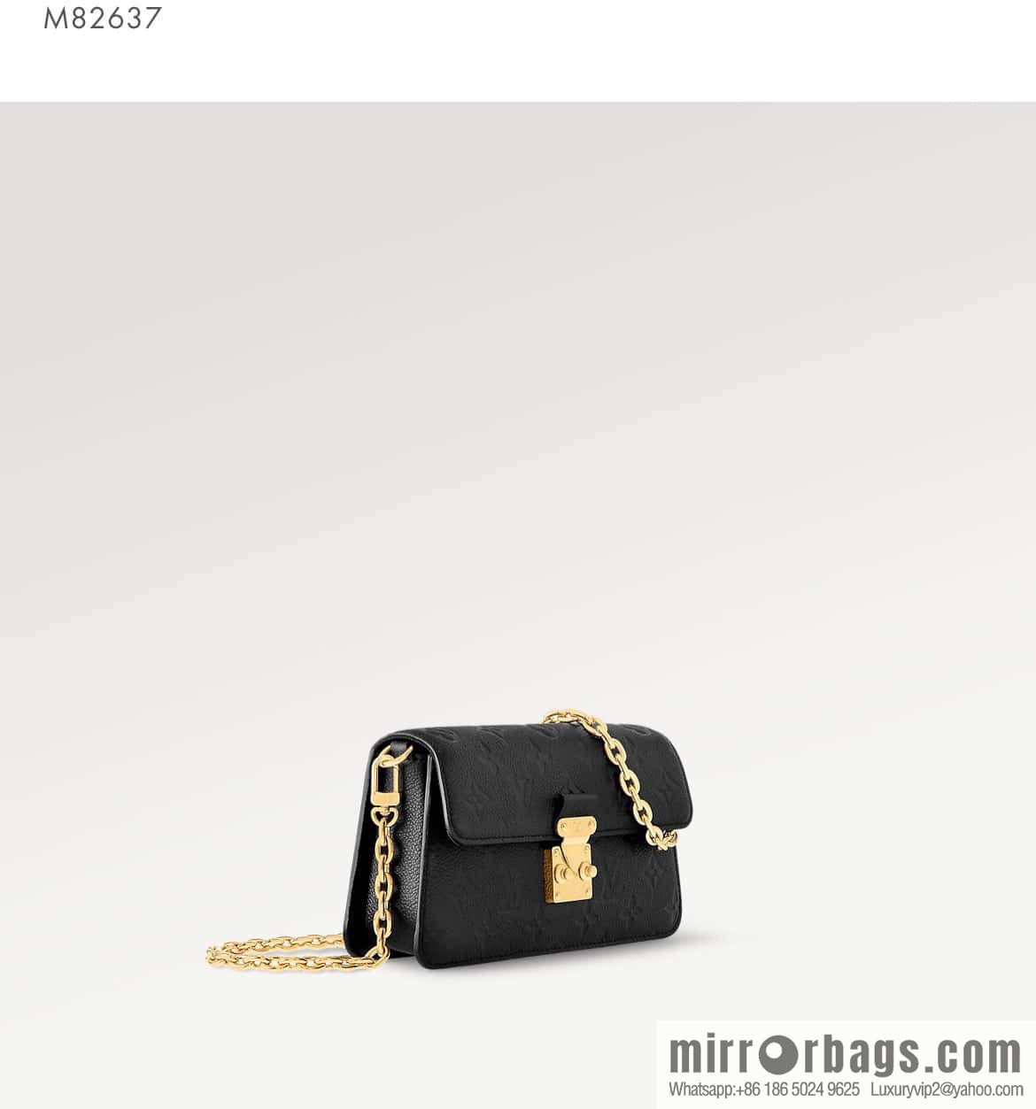 [Premium‑quality] M82637 black full leather embossed chain bag series Wallet On Chain Metis chain strap handbag M82836 82637