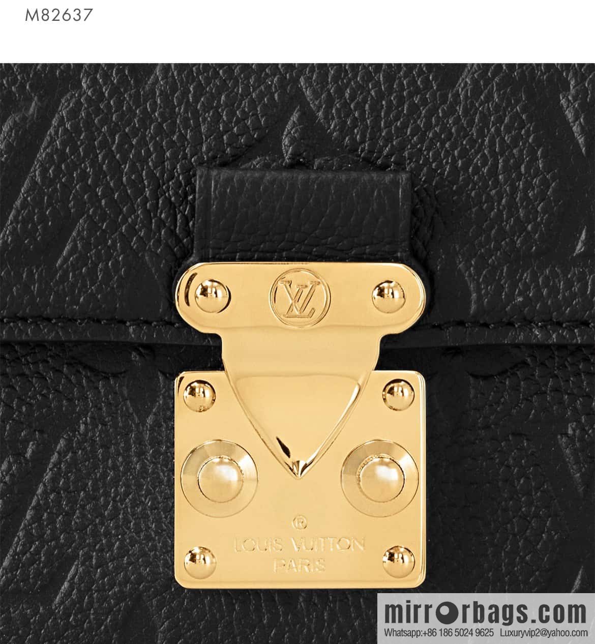[Premium‑quality] M82637 black full leather embossed chain bag series Wallet On Chain Metis chain strap handbag M82836 82637