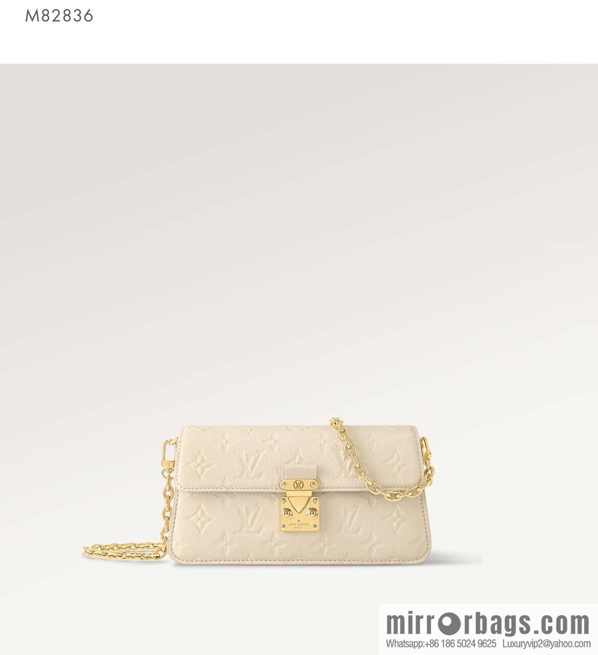 [Boutique‑grade] M82636 white full leather embossed chain bag series Wallet On Chain Metis chain strap handbag M82836 82637