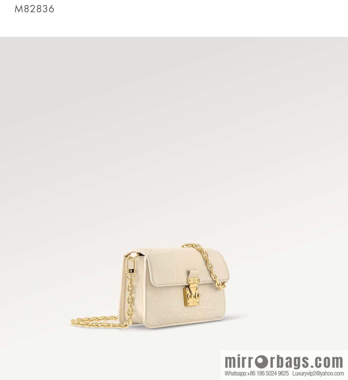 [Boutique‑grade] M82636 white full leather embossed chain bag series Wallet On Chain Metis chain strap handbag M82836 82637