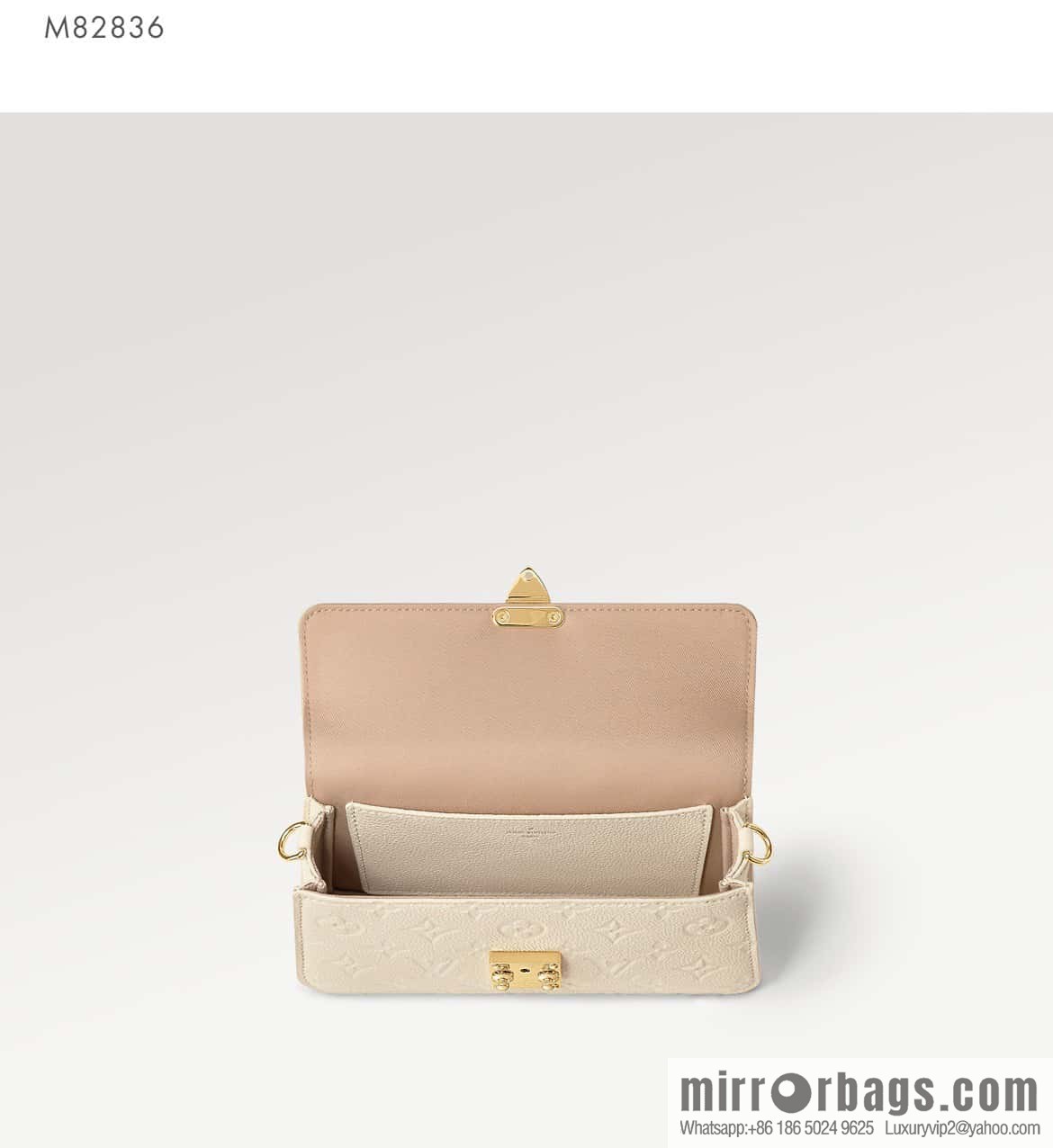 [Boutique‑grade] M82636 white full leather embossed chain bag series Wallet On Chain Metis chain strap handbag M82836 82637