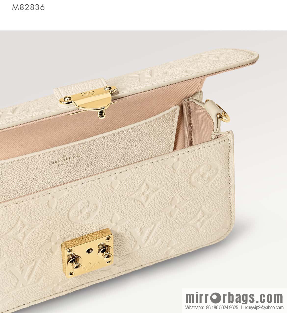 [Boutique‑grade] M82636 white full leather embossed chain bag series Wallet On Chain Metis chain strap handbag M82836 82637