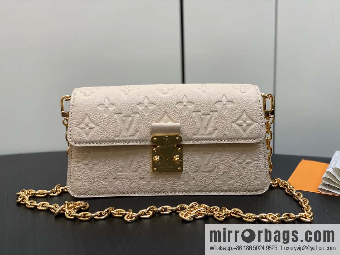 [Boutique‑grade] M82636 white full leather embossed chain bag series Wallet On Chain Metis chain strap handbag M82836 82637