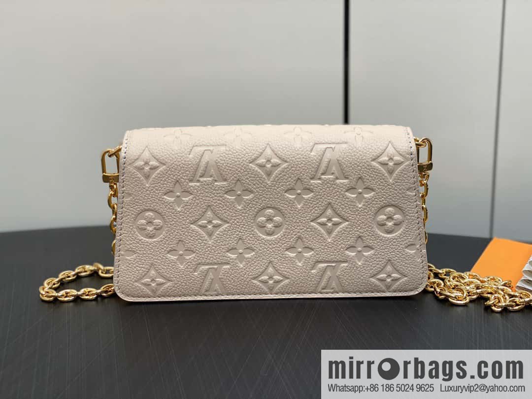 [Boutique‑grade] M82636 white full leather embossed chain bag series Wallet On Chain Metis chain strap handbag M82836 82637