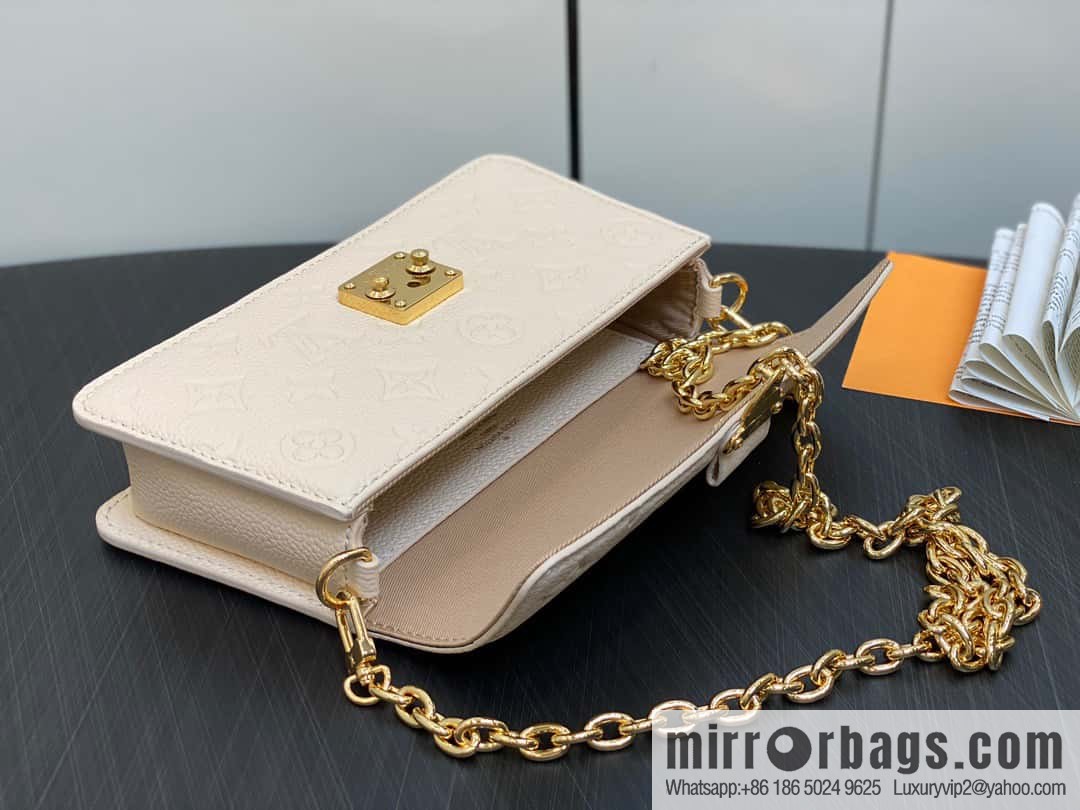 [Boutique‑grade] M82636 white full leather embossed chain bag series Wallet On Chain Metis chain strap handbag M82836 82637