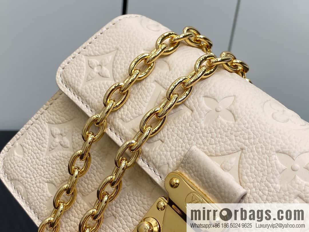 [Boutique‑grade] M82636 white full leather embossed chain bag series Wallet On Chain Metis chain strap handbag M82836 82637