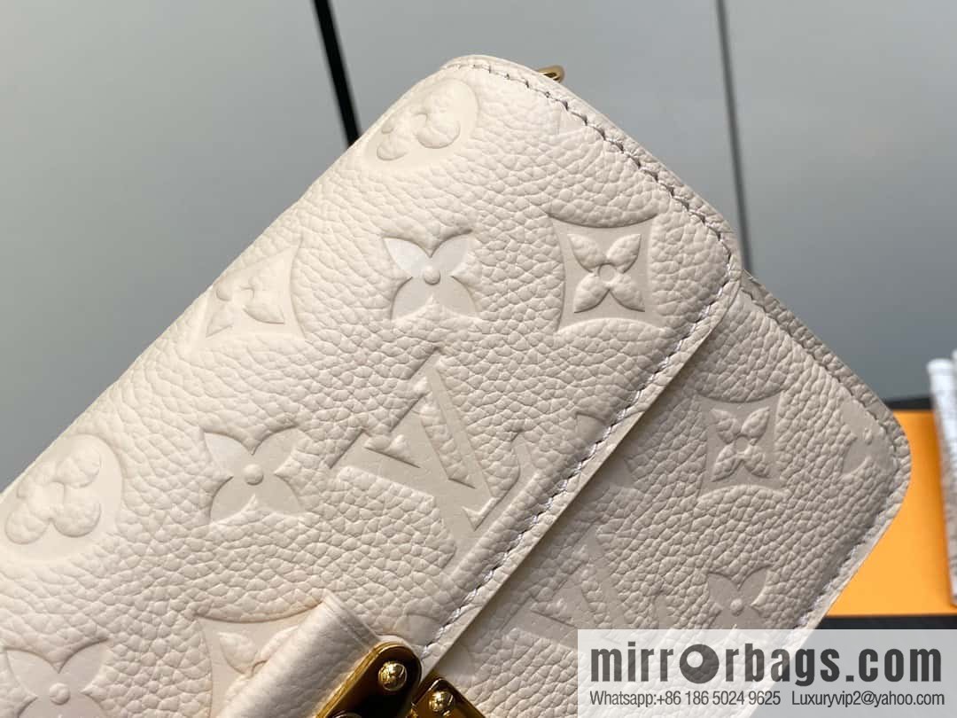 [Boutique‑grade] M82636 white full leather embossed chain bag series Wallet On Chain Metis chain strap handbag M82836 82637