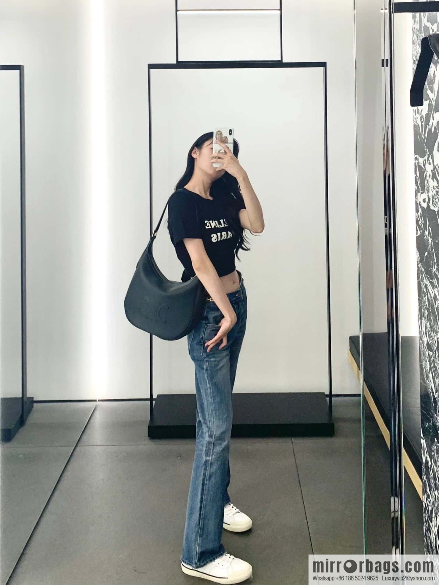 [Premium quality, all-steel hardware] CELINE HELOISE handbag, new, calfskin HÉLOSE armpit bag, ID: 114713