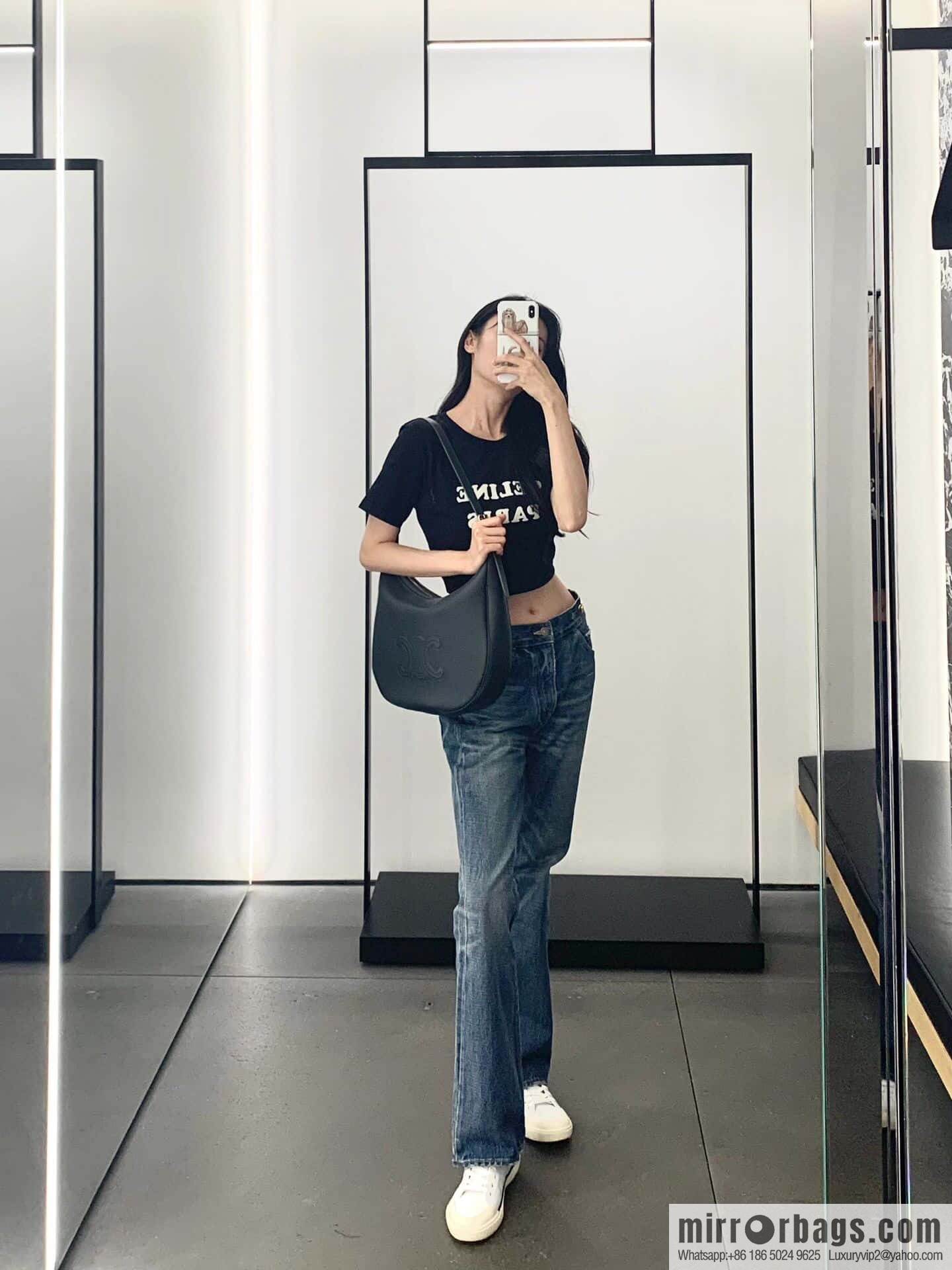 [Premium quality, all-steel hardware] CELINE HELOISE handbag, new, calfskin HÉLOSE armpit bag, ID: 114713