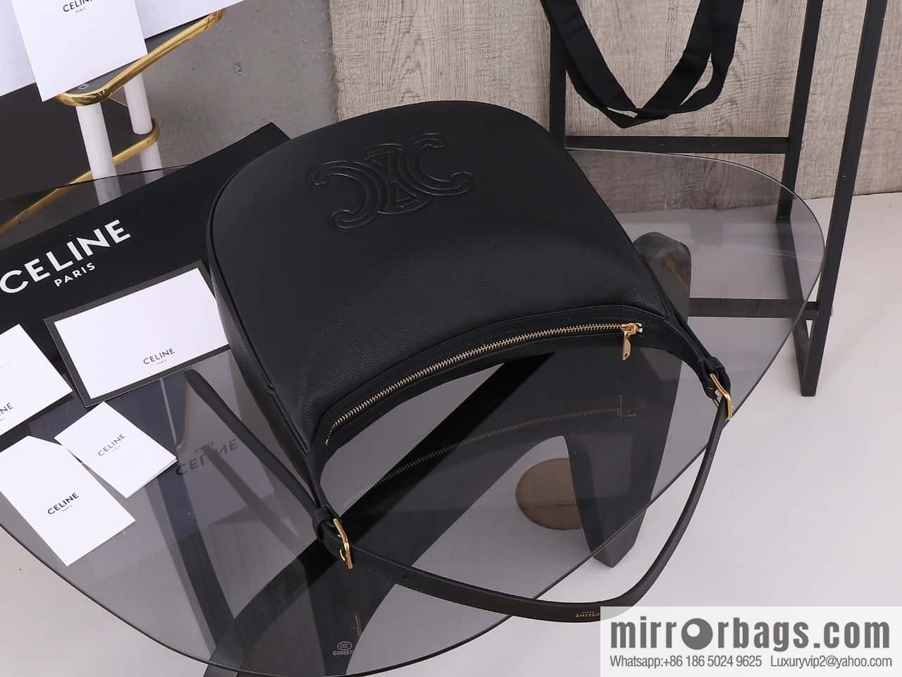 [Premium quality, all-steel hardware] CELINE HELOISE handbag, new, calfskin HÉLOSE armpit bag, ID: 114713