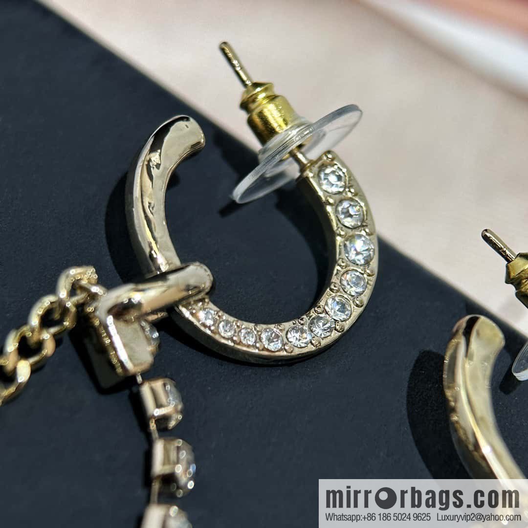 ❗️New ❗️☀️ new ☑️ Chanel double c tassel full diamond stud earrings ☀️