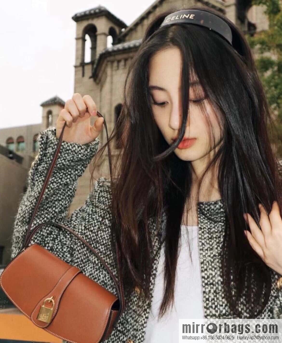 [Premium quality, all-steel hardware 】 𝗖𝗘𝗟𝗜𝗡𝗘 | 𝗧𝗔𝗕𝗢𝗨 𝗖𝗟𝗨𝗧𝗖𝗛 𝗕𝗮𝗴 padlock full leather bag, model: 101593/full leather model
