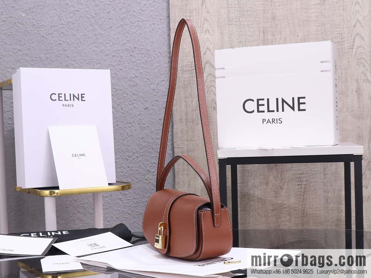 [Premium quality, all-steel hardware 】 𝗖𝗘𝗟𝗜𝗡𝗘 | 𝗧𝗔𝗕𝗢𝗨 𝗖𝗟𝗨𝗧𝗖𝗛 𝗕𝗮𝗴 padlock full leather bag, model: 101593/full leather model