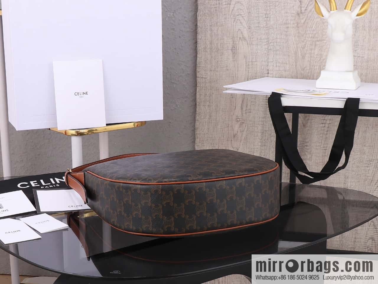 [Premium quality, all-steel hardware] CELINE HELOISE handbag, new, calfskin HÉLOSE armpit bag, ID: 114713