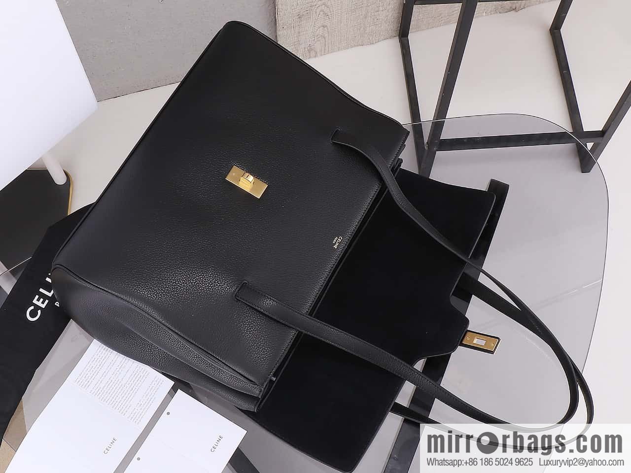 [Premium quality, all-steel hardware] CELINE Soft 16 large, plain beef leather (fabric) soft handbag, number: 194043CR4.04LU