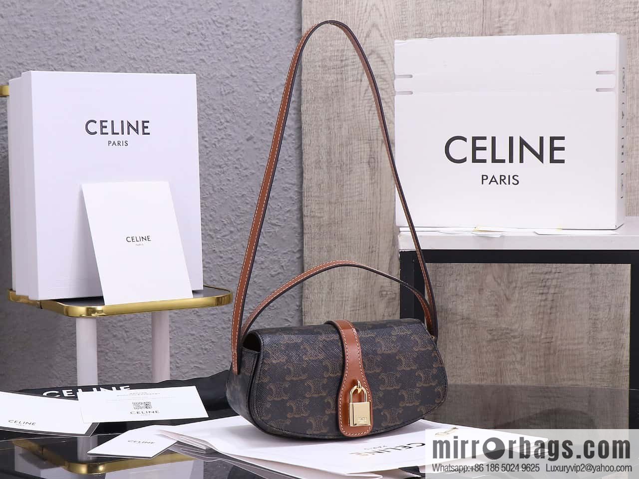 [Premium quality, all-steel hardware 】 𝗖𝗘𝗟𝗜𝗡𝗘 | 𝗧𝗔𝗕𝗢𝗨 𝗖𝗟𝗨𝗧𝗖𝗛 𝗕𝗮𝗴 padlock bag, model: 101593