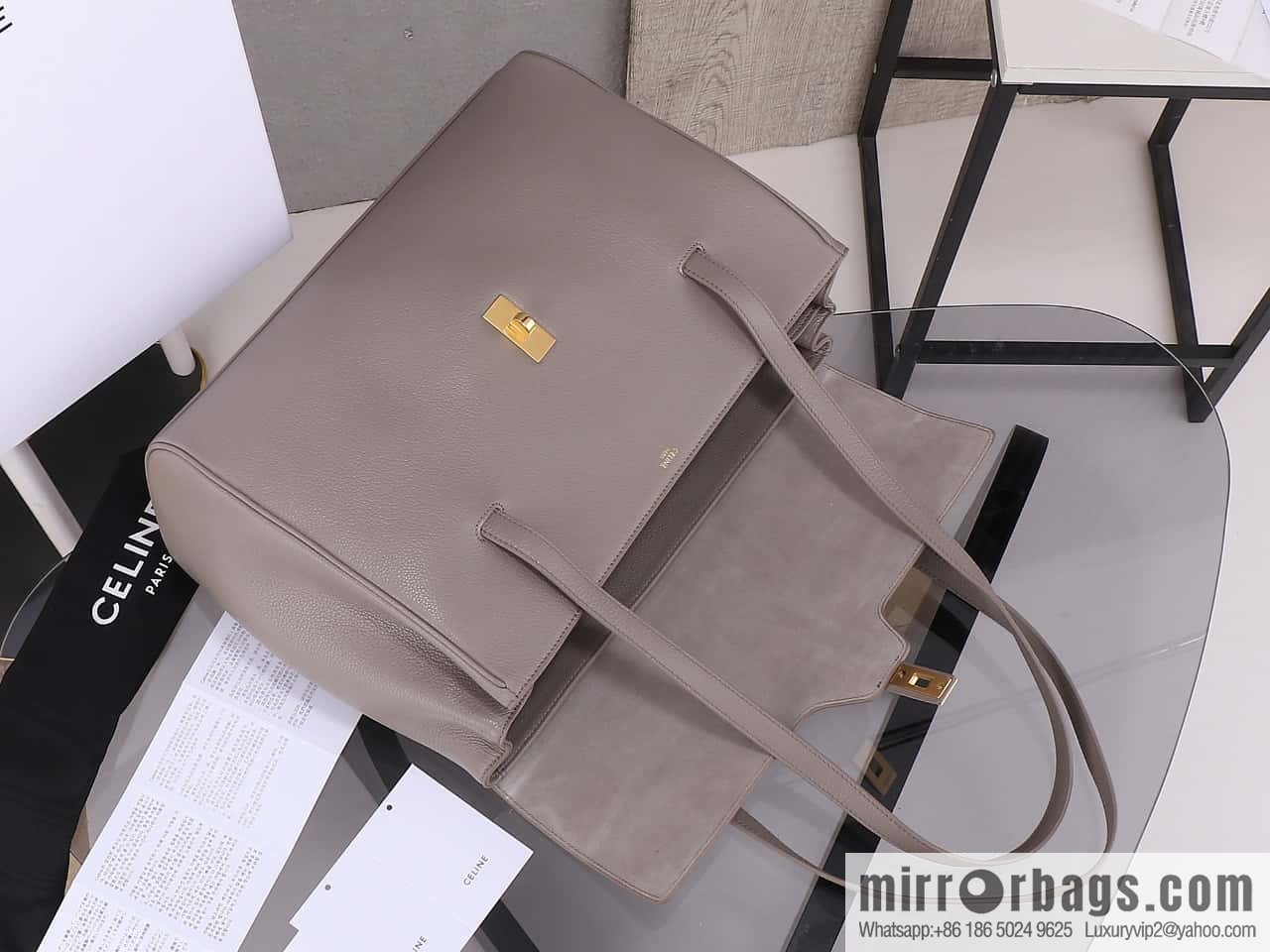 [Premium quality, all-steel hardware] CELINE Soft 16 large, plain beef leather (fabric) soft handbag, number: 194043CR4.04LU