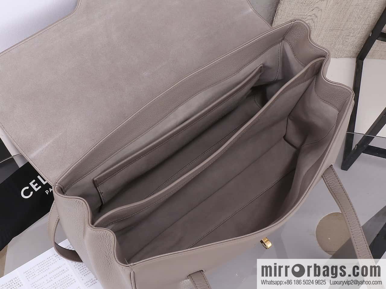 [Premium quality, all-steel hardware] CELINE Soft 16 large, plain beef leather (fabric) soft handbag, number: 194043CR4.04LU