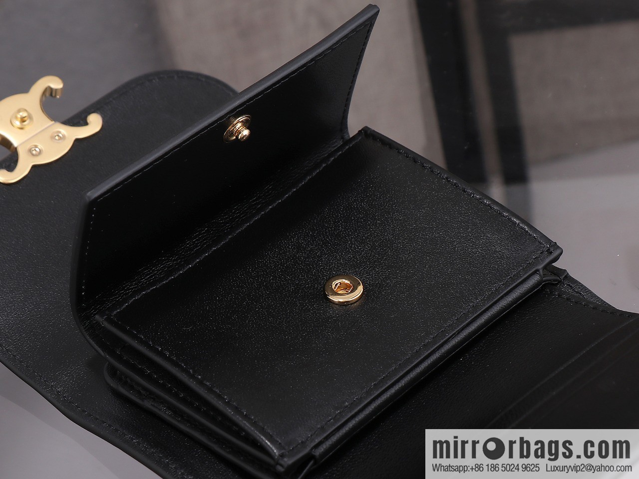 [Premium quality, all-steel hardware] CE tri-fold wallet 🅰️ simple black tri-fold wallet model number: 100782