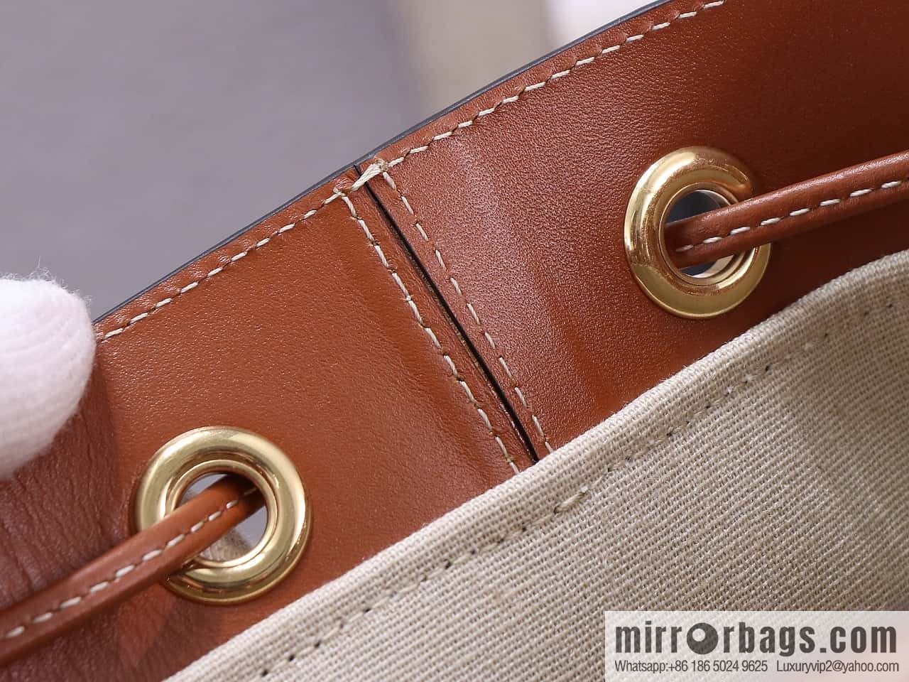 [Premium quality, all-steel hardware] CABAS MARIN small fabric Wagyu leather (fabric) drawstring bag, number: 113082EZR.02NT