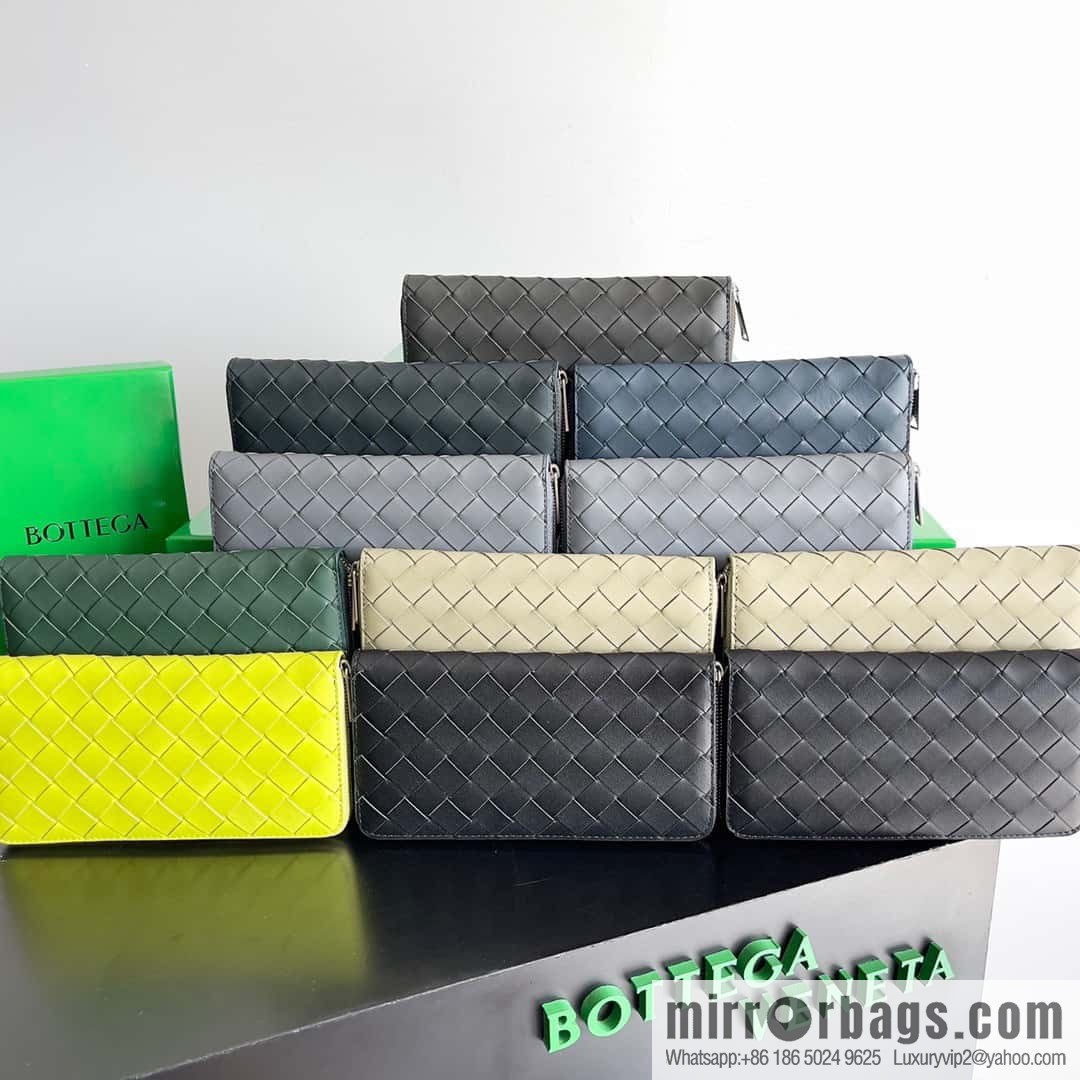 #Bv Men's woven wallet model number: 593217 Travertine green