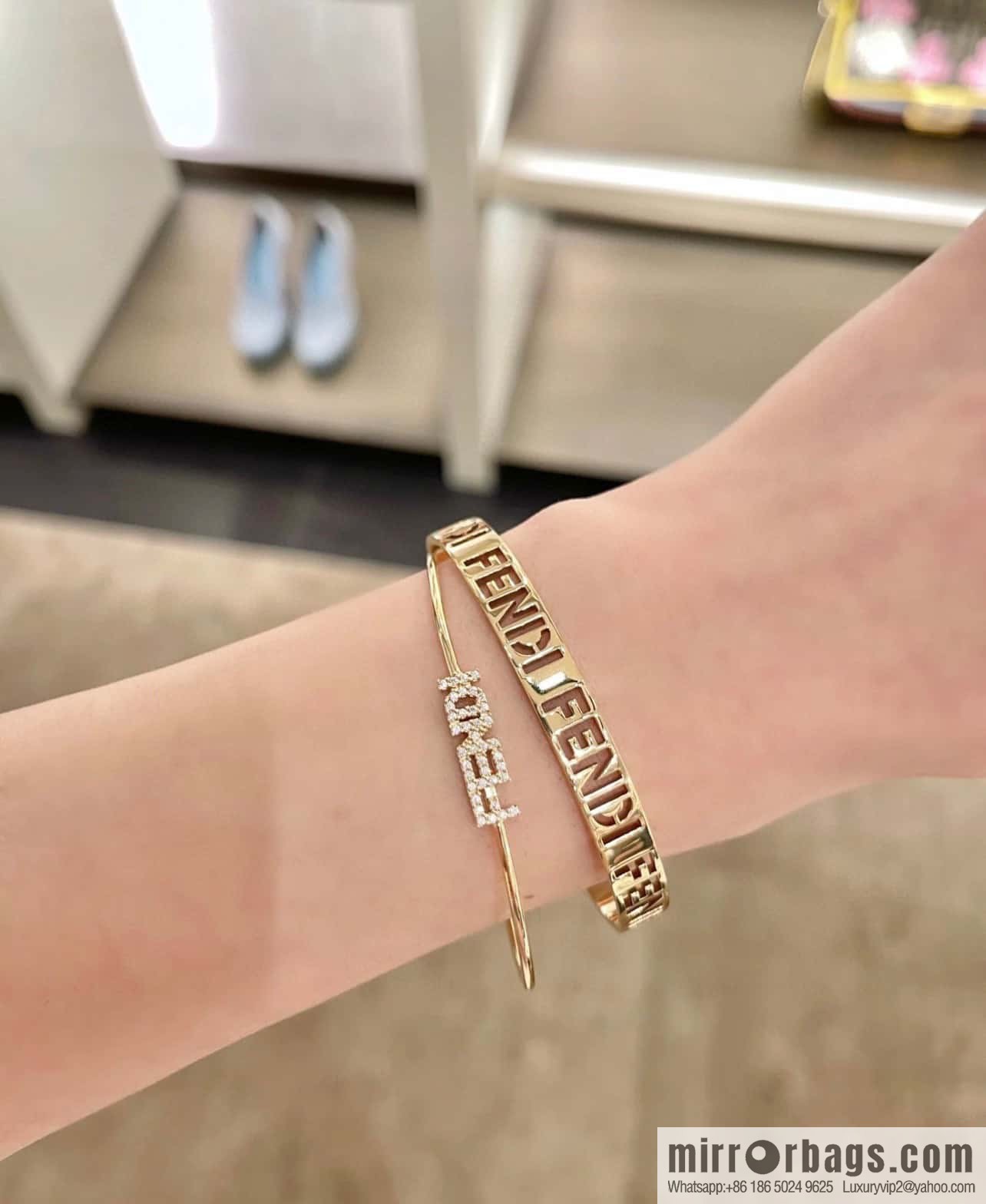 ❗New ❗️ ☀ with drill 290 hollow 310 ☀ new FENDI hollow letter bracelet bracelet ☀