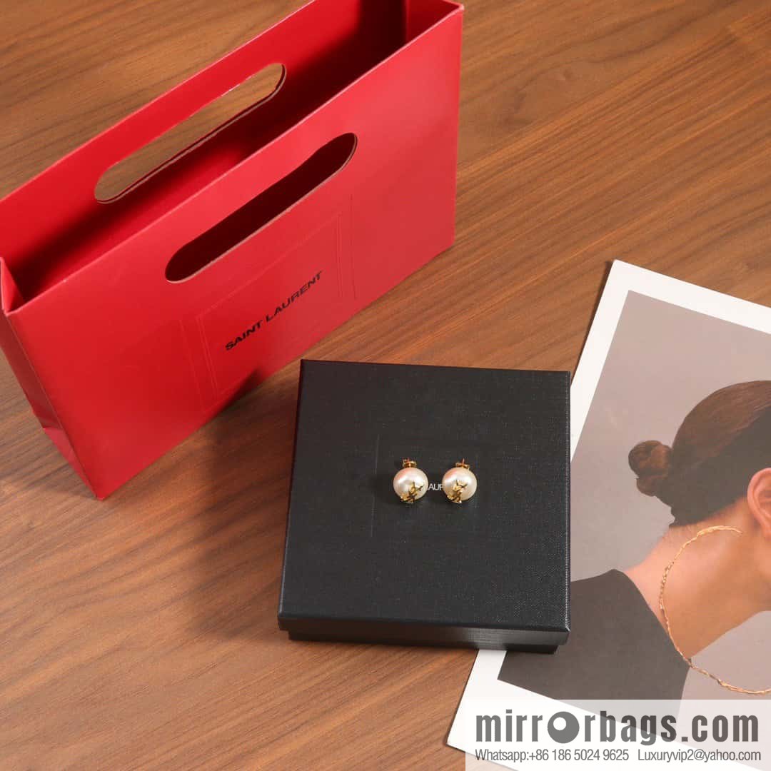 Saint Laurent pearl stud earrings