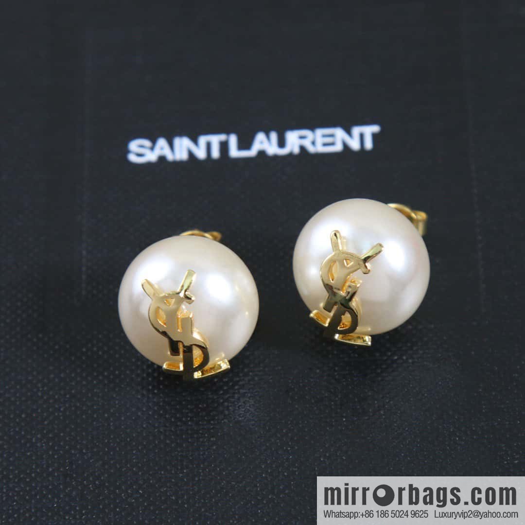 Saint Laurent pearl stud earrings