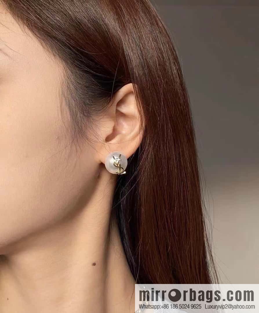 Saint Laurent pearl stud earrings