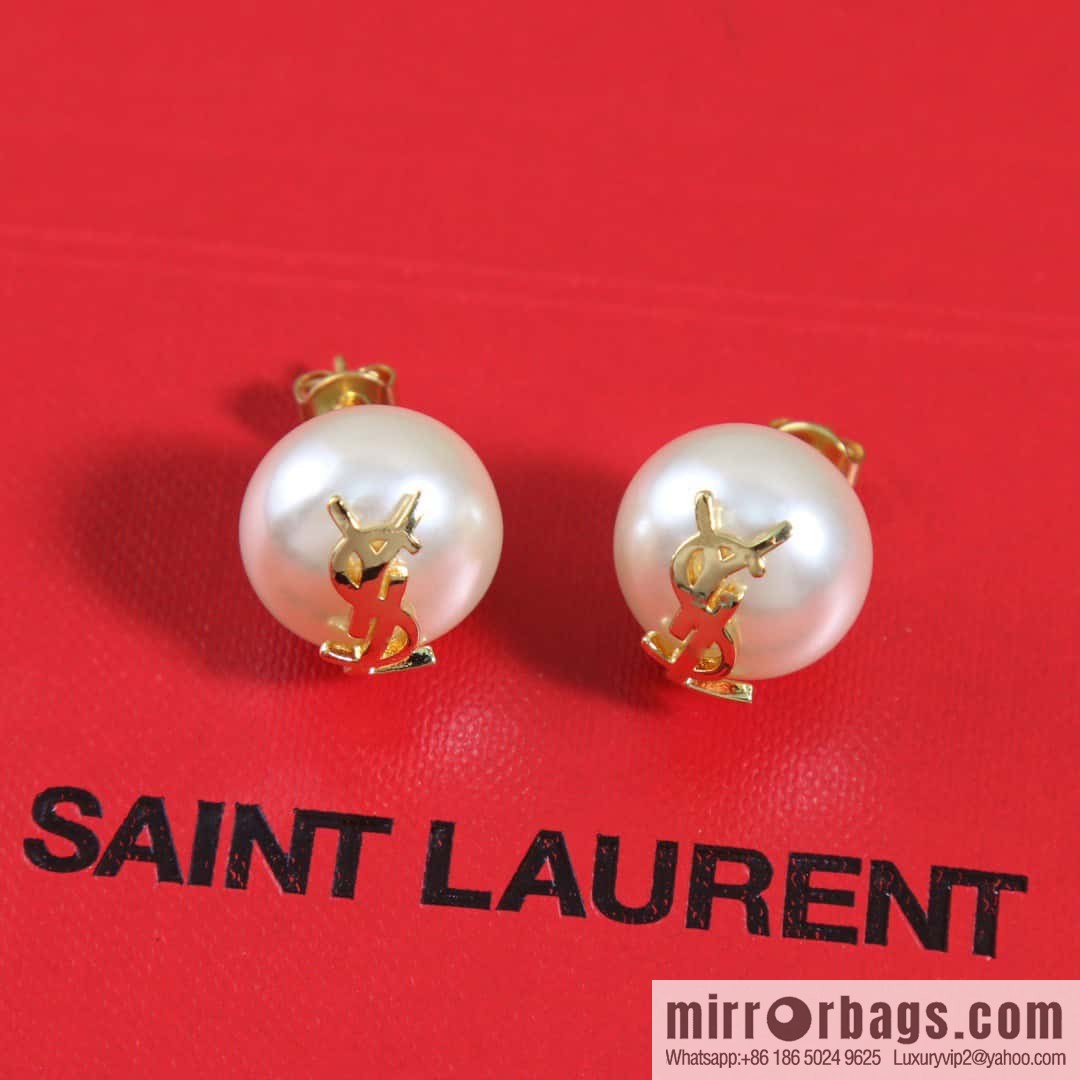 Saint Laurent pearl stud earrings