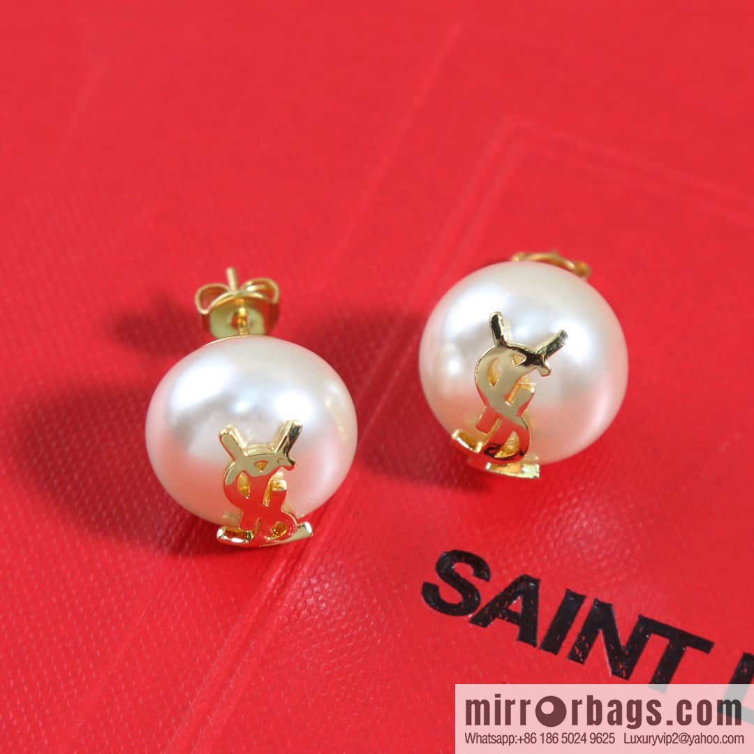 Saint Laurent pearl stud earrings