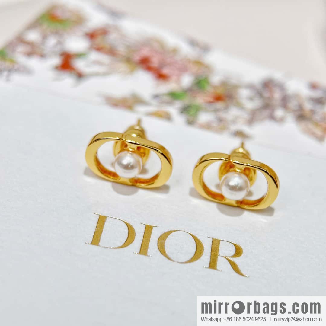 New ☑️ DIOR CD pearl earrings stud earrings