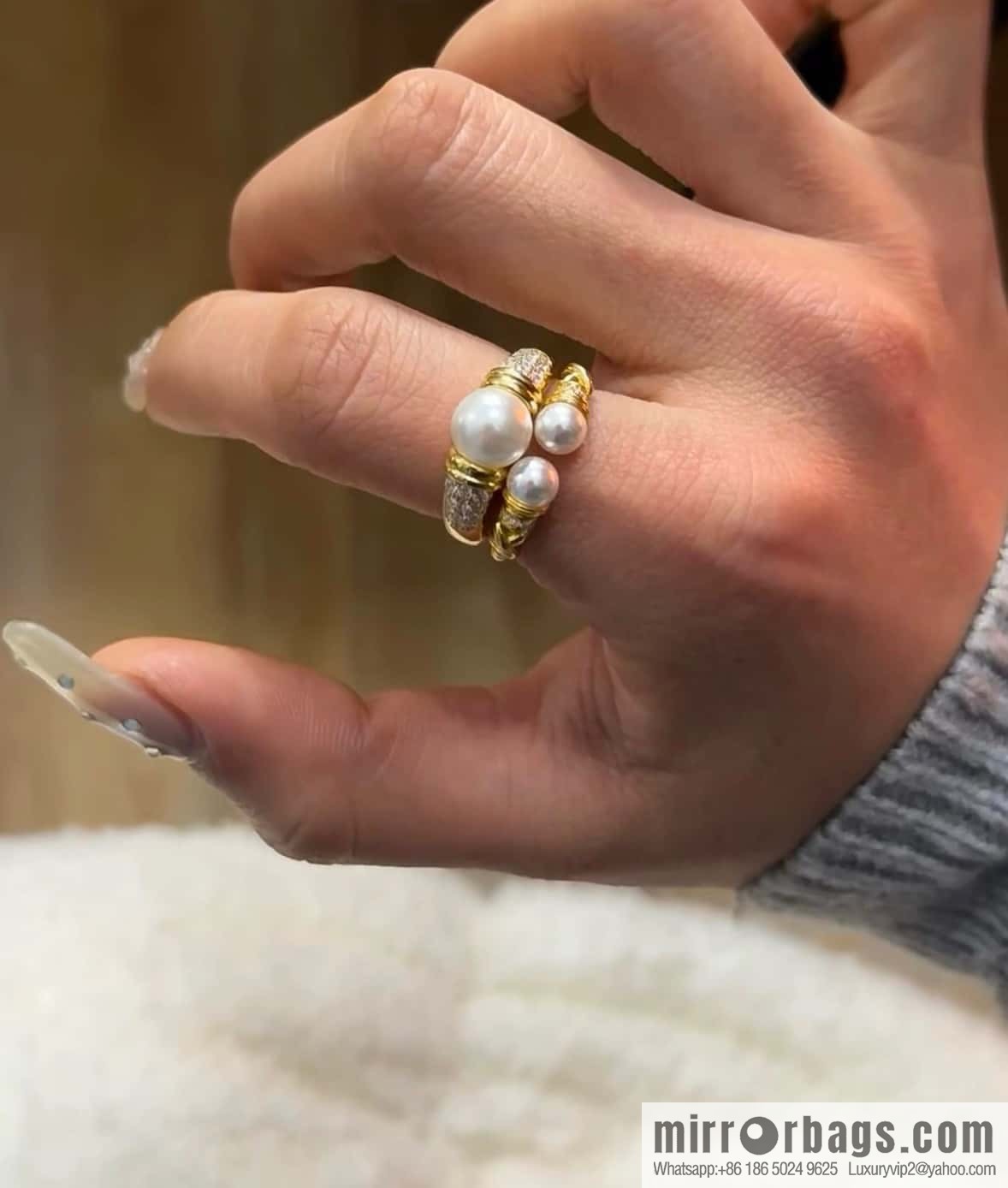 ❗️New ❗️ ☀ Tiffany & Co. Tiffany Twist Pearl Opening Ring ☀️