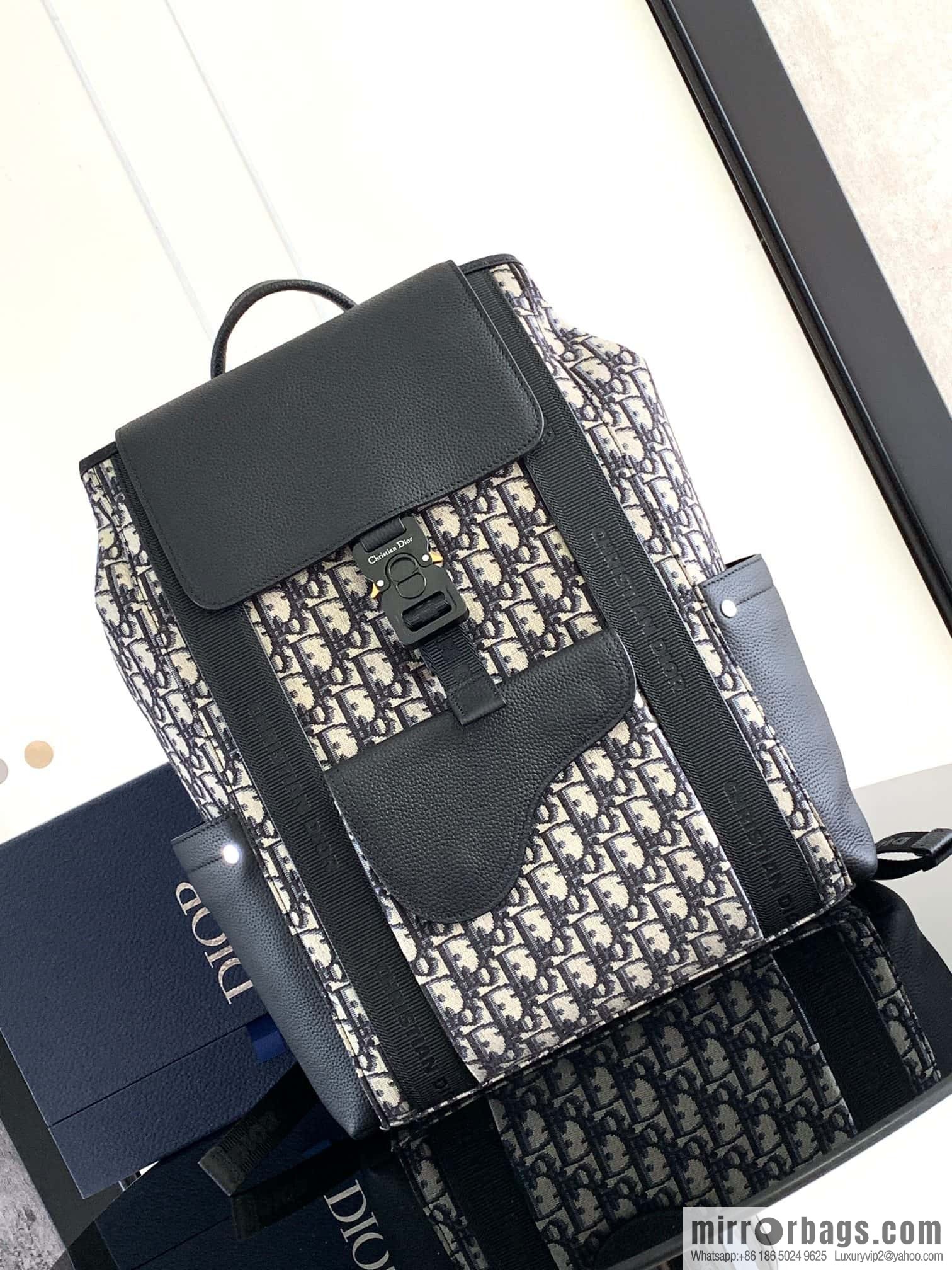 DIOR Oblique printed saddle backpack