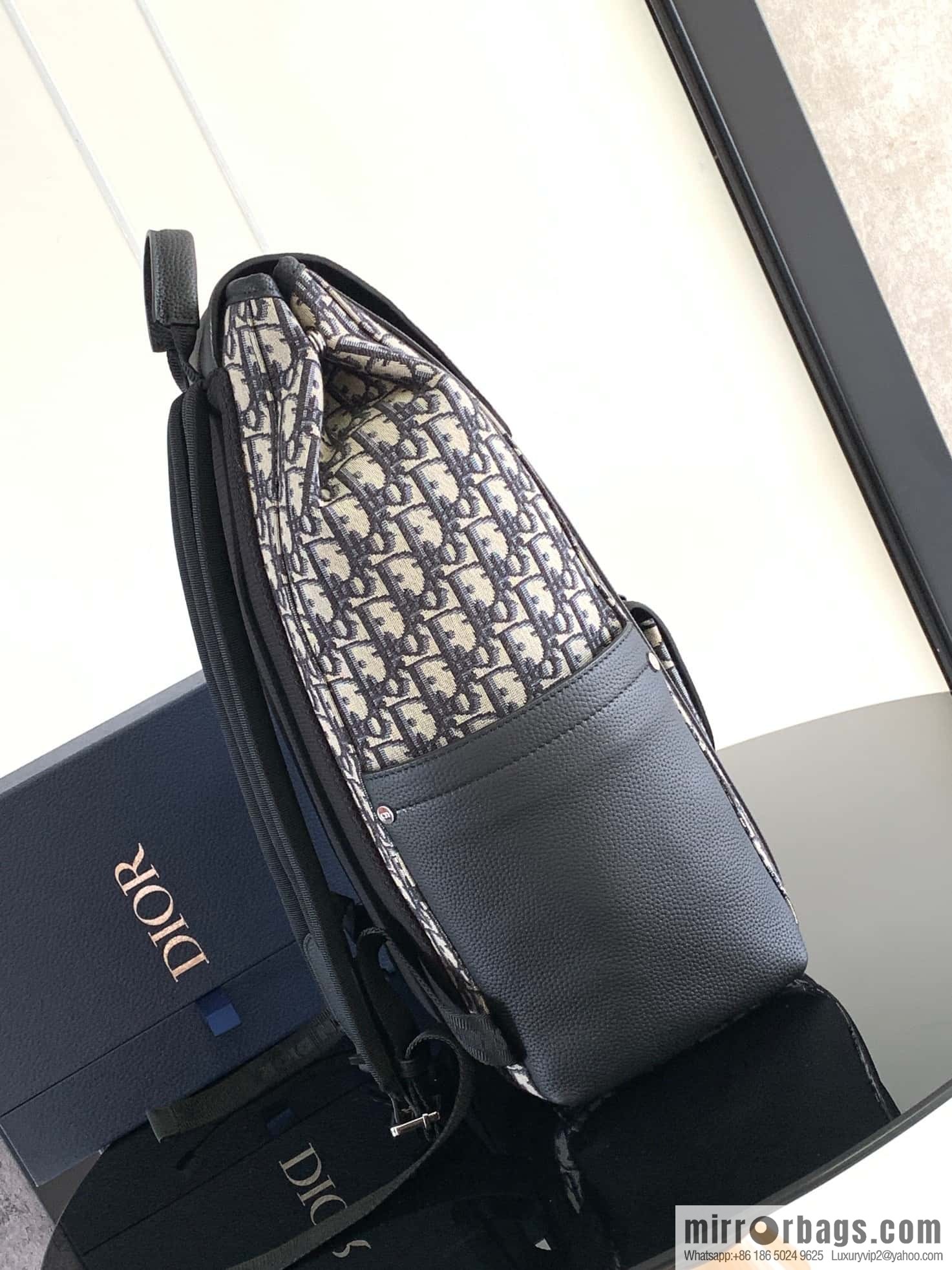 DIOR Oblique printed saddle backpack