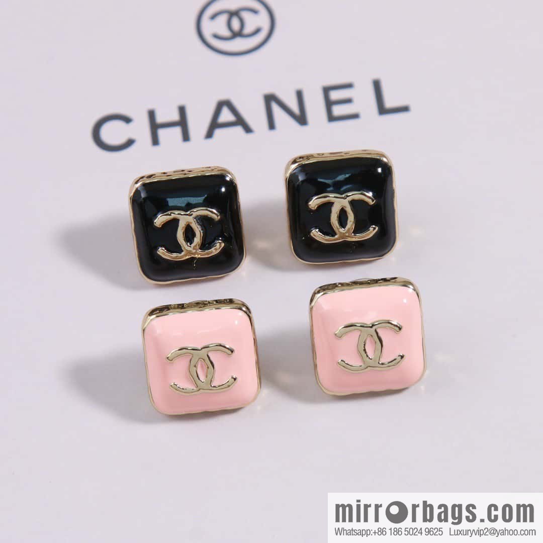 ☀️New ☑️ chanel c1 double c square oil drip earrings