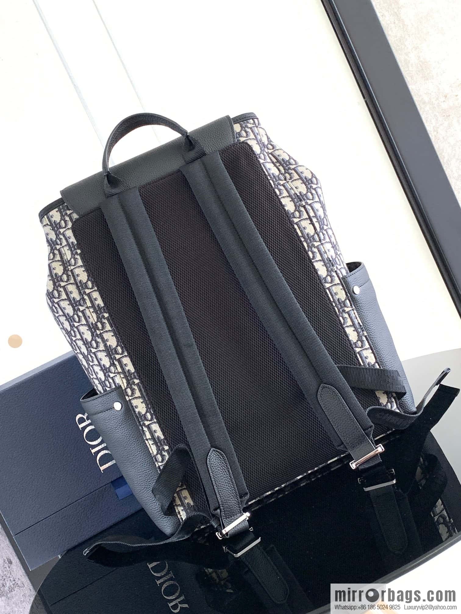 DIOR Oblique printed saddle backpack