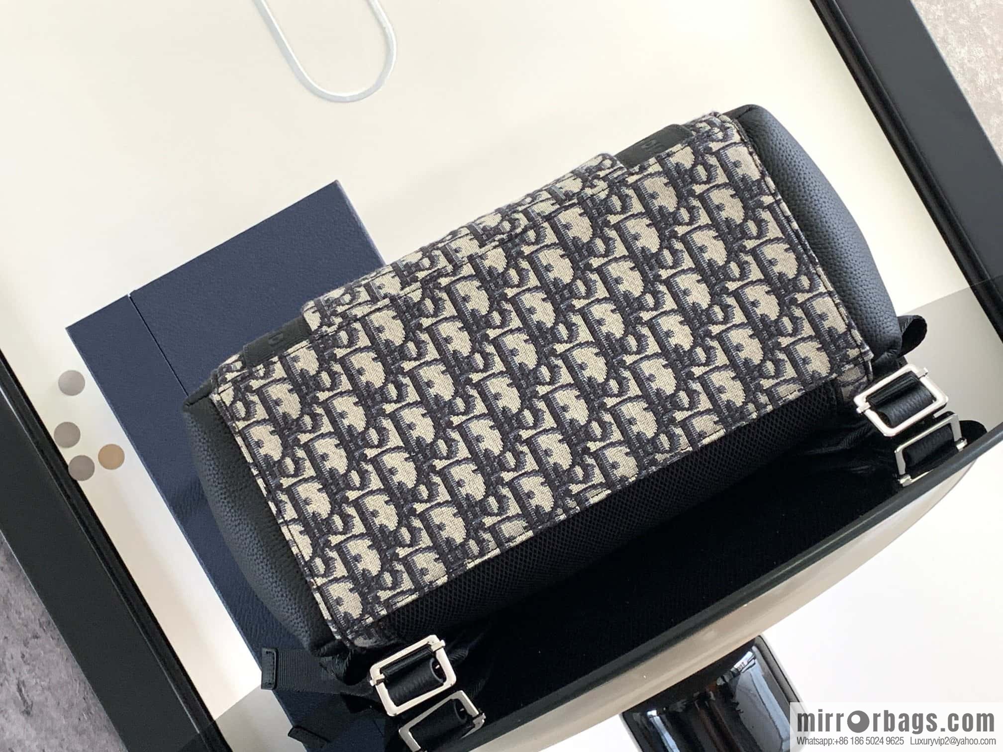 DIOR Oblique printed saddle backpack