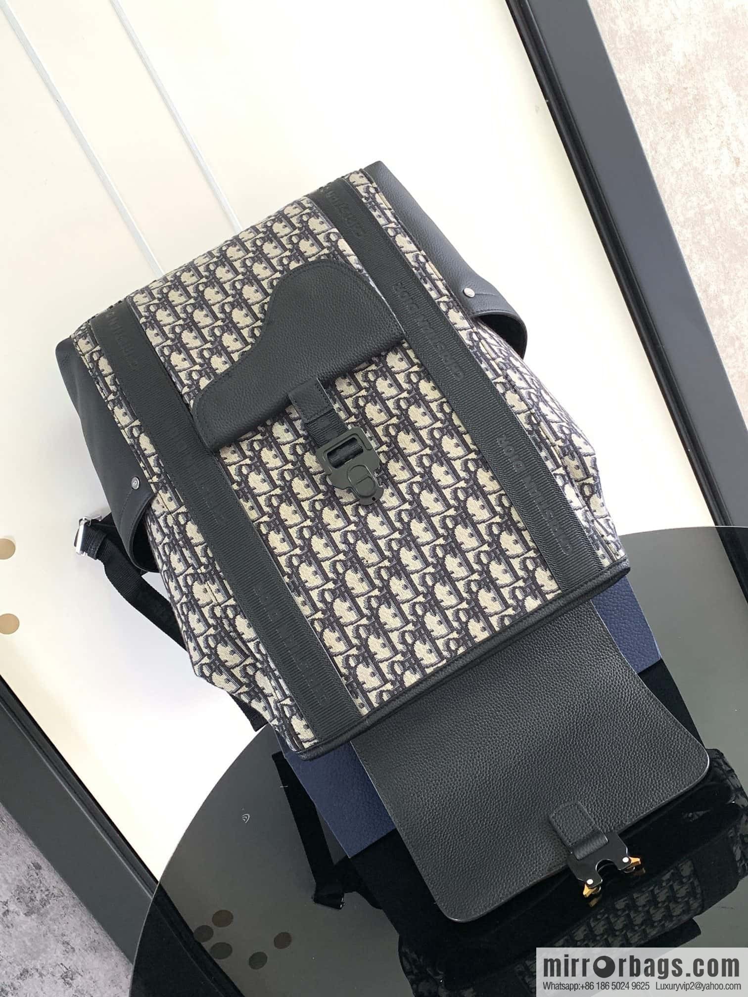 DIOR Oblique printed saddle backpack