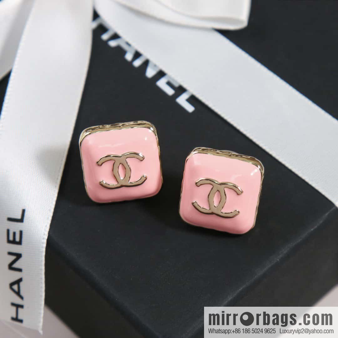 ☀️New ☑️ chanel c1 double c square oil drip earrings