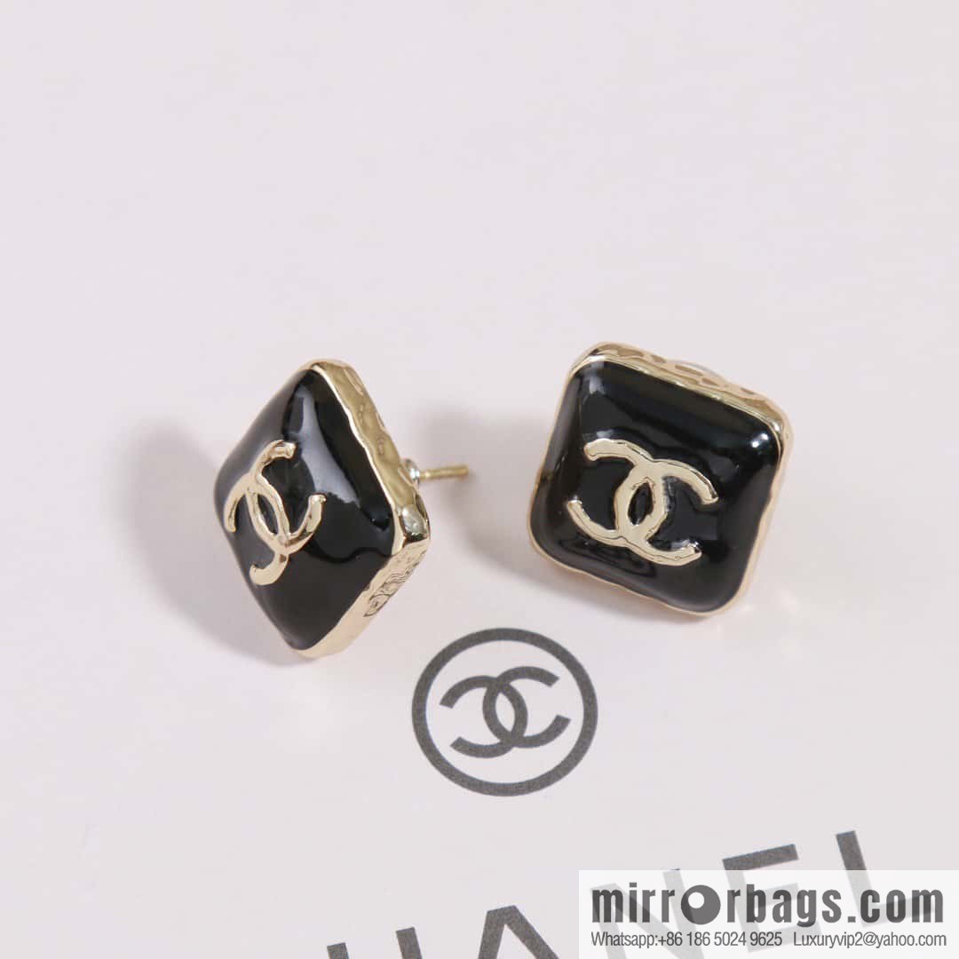 ☀️New ☑️ chanel c1 double c square oil drip earrings