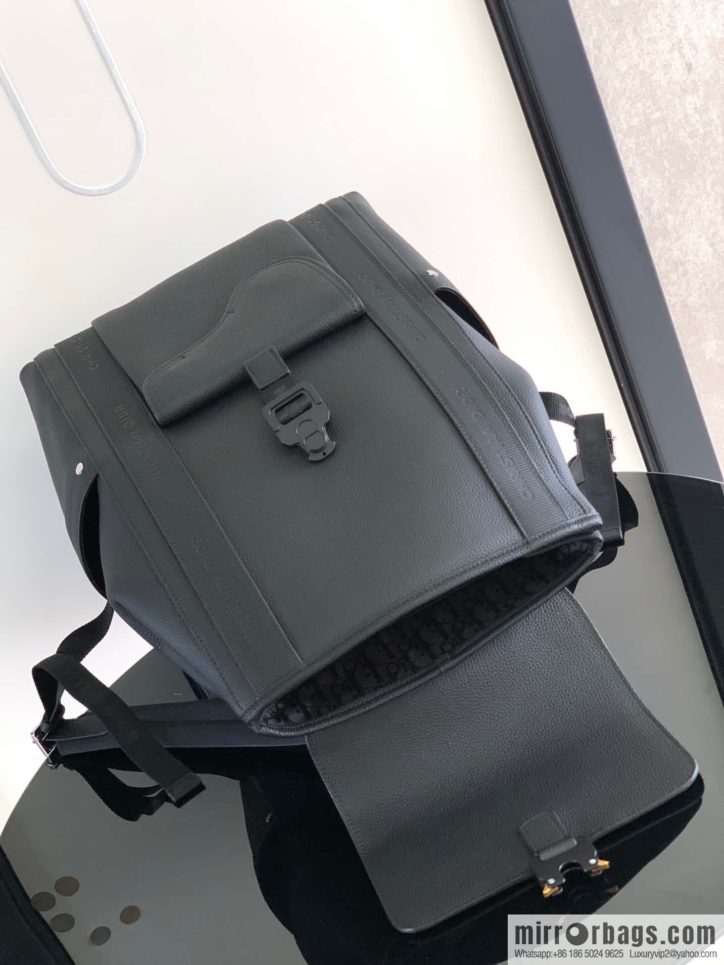 DIOR Oblique printed saddle backpack