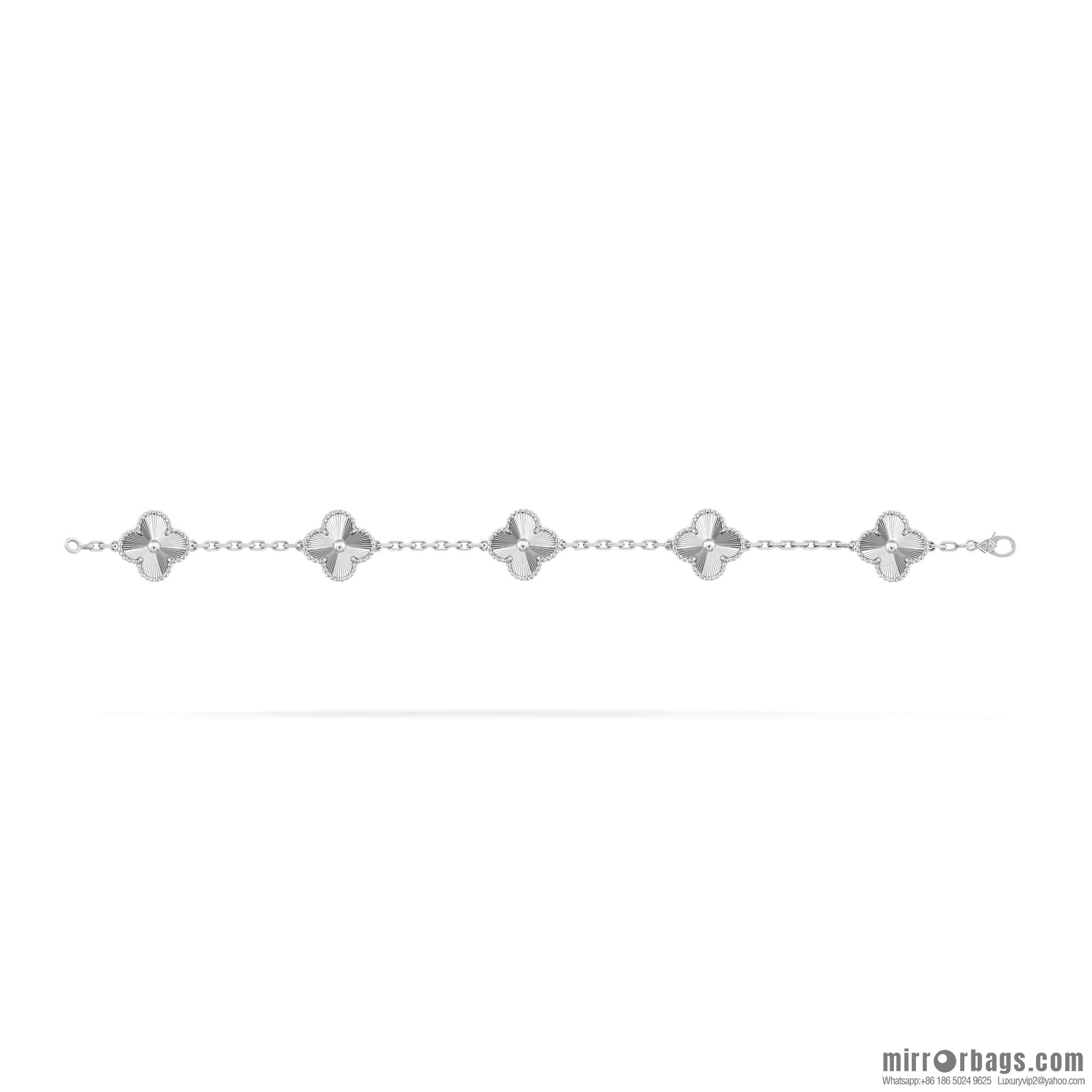 ❗️CNC version ❗️ ☀️ Van Cleef & Arpels silver engraved laser four-leaf clover five-flower bracelet ☀️ (copy)