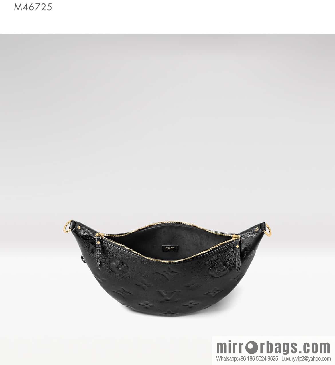 [Boutique‑grade] M46725 black full leather, moon bag series, this Loop Hobo handbag.