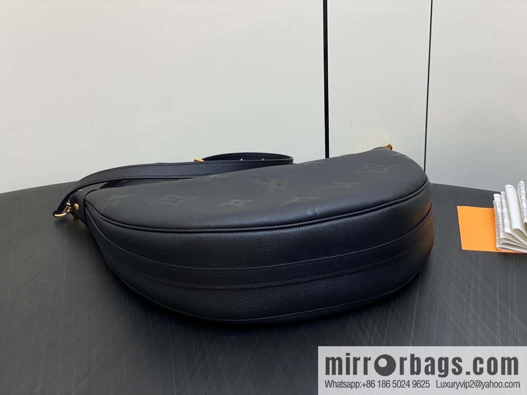 [Boutique‑grade] M46725 black full leather, moon bag series, this Loop Hobo handbag.