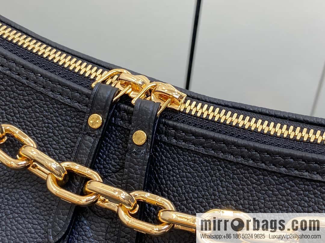 [Boutique‑grade] M46725 black full leather, moon bag series, this Loop Hobo handbag.