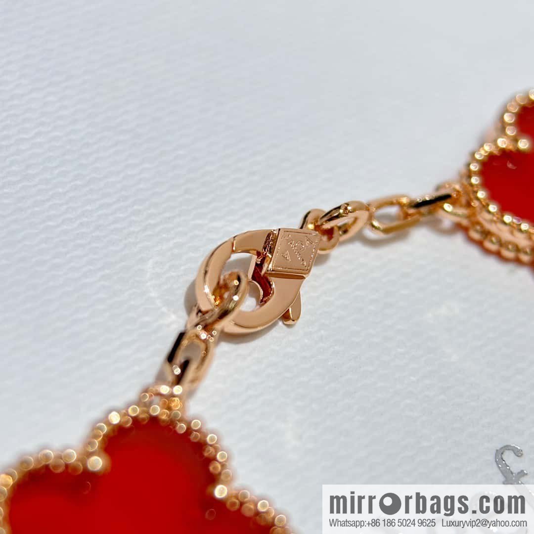 ❗️CNC version ❗️ ☀️ Van Cleef & Arpels engraved laser agate four-leaf clover five-flower bracelet ☀️ (copy) (copy)