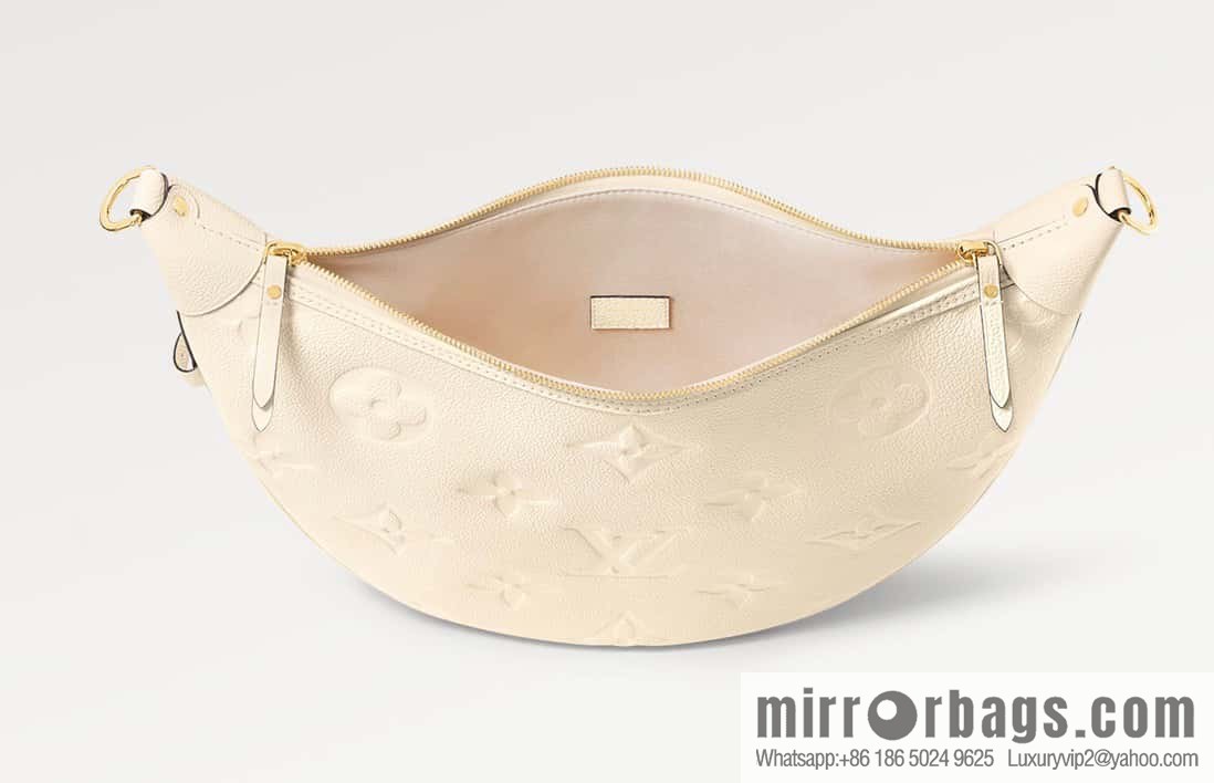 [Boutique‑grade] M46725 meters white full leather, moon bag series, this Loop Hobo handbag.